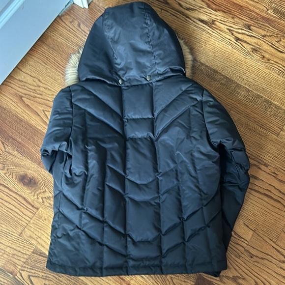 Women's Black Winter Jacket with Fur Hood - Picture 5 of 5